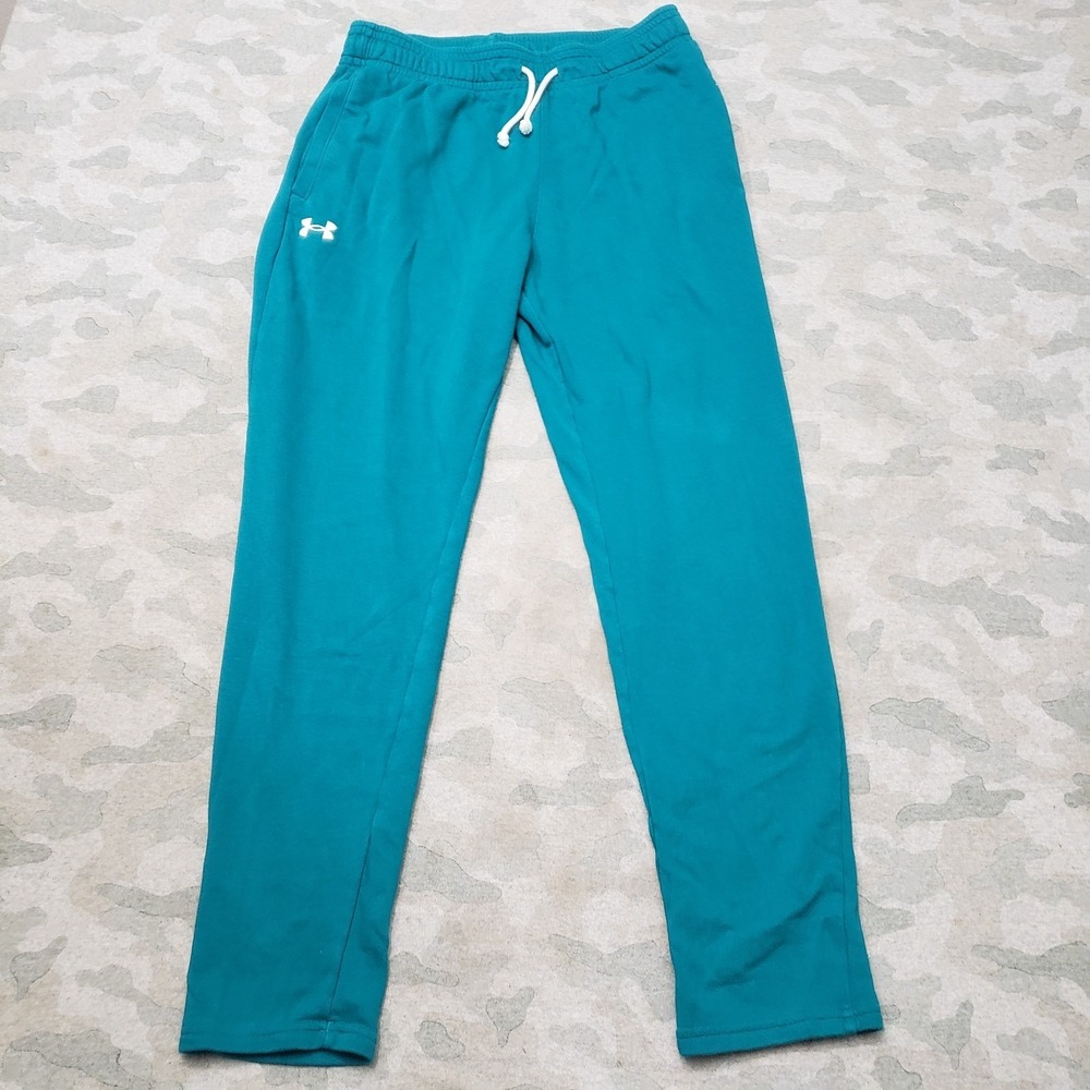 Under Armour Sweatpants Womens Large Green Gym Yoga Pockets Drawstring